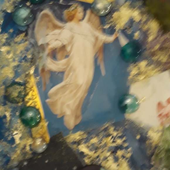 Angel Collage 8x10 mixed media on canvas "Celestia" Brand new Inspiratonal Art - Picture 3 of 4